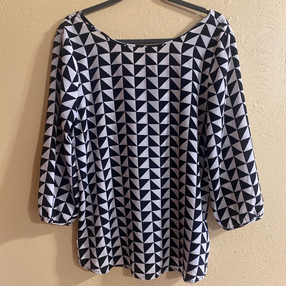 Black and White Blouse
